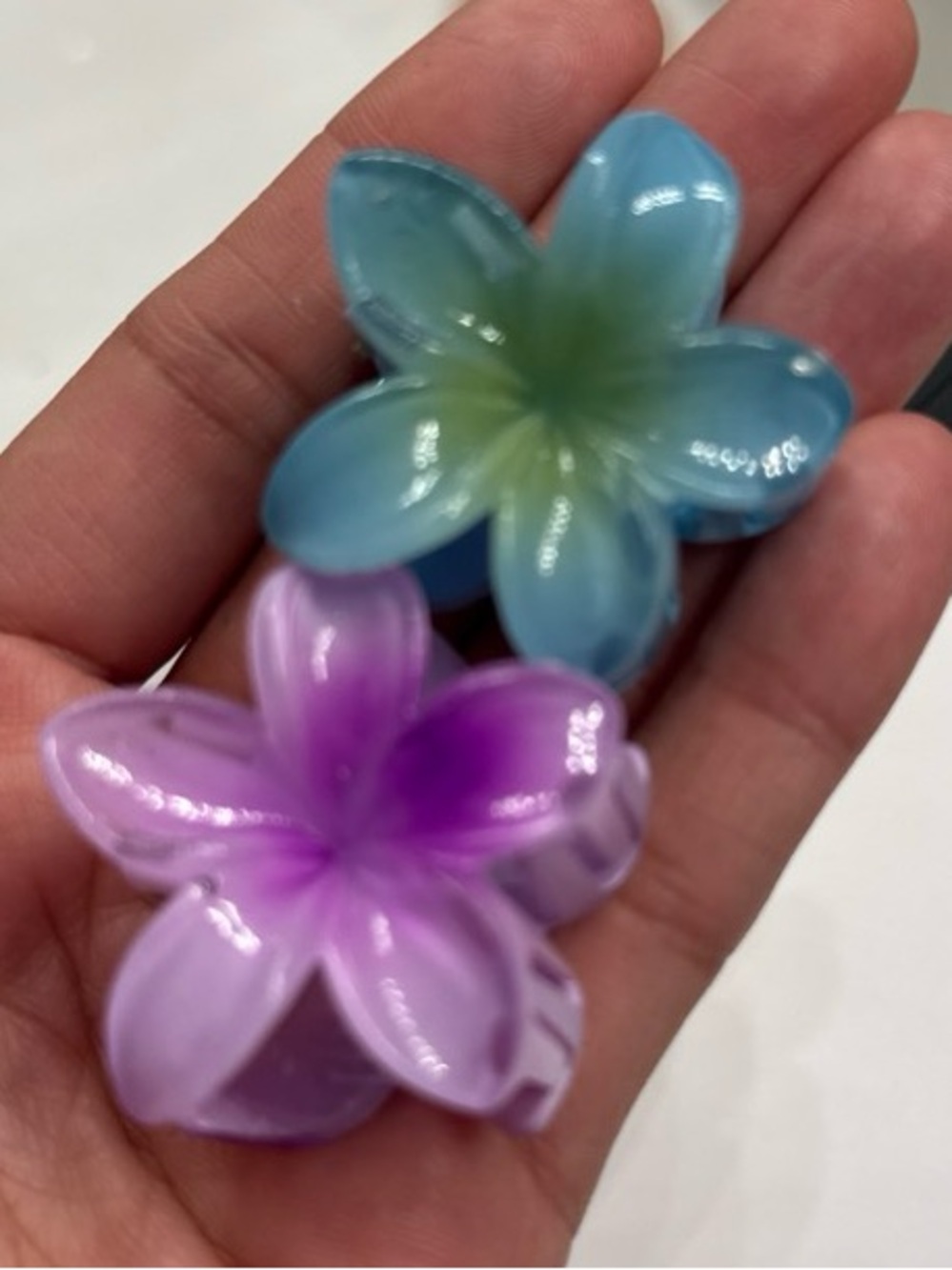 Blue & Purple Floral Hair Clips - Women Accessories